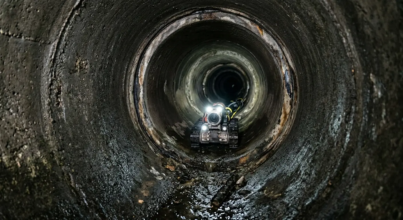 Robotic sewer camera inspecting pipe interior for Sewer Line Repair in Harrisburg